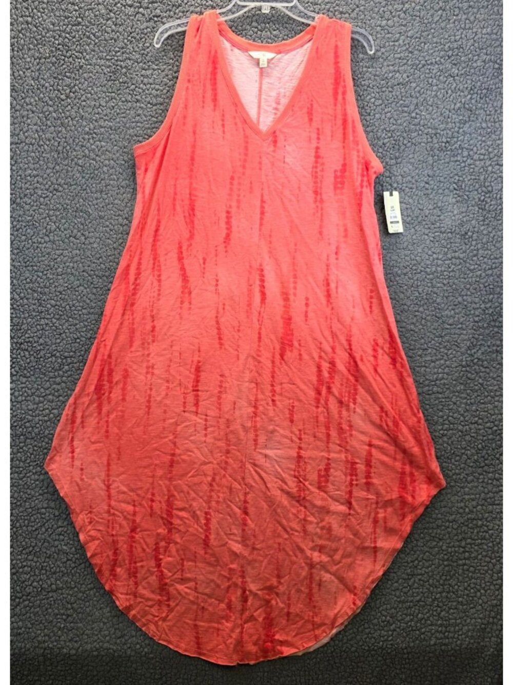 Terra & Sky Sleeveless Tie Dye Dress 0X Coral Vibrant Casual Coastal Everyday